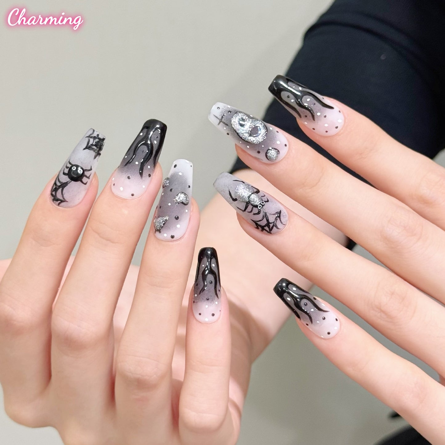 Veil of Night/ Handmade Nails
