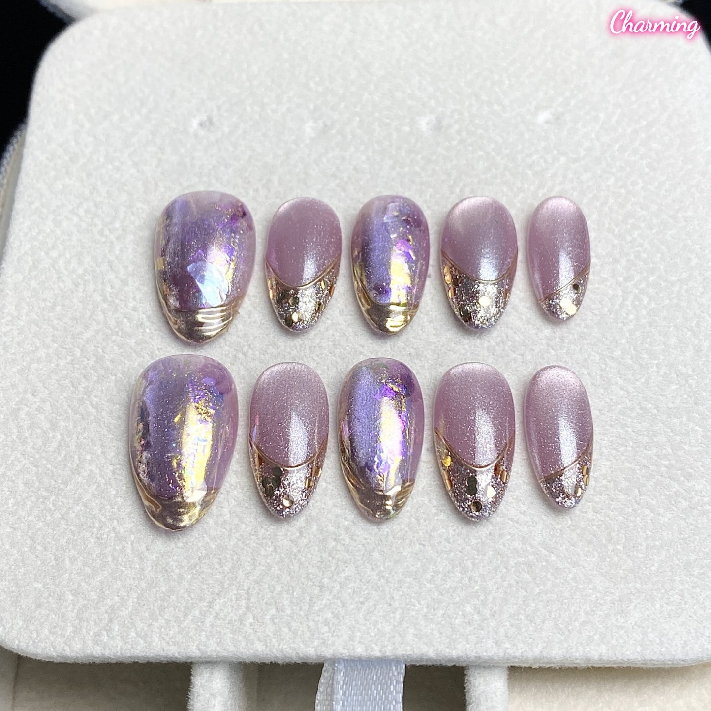 Amethyst Veil Glow / Handmade Nails