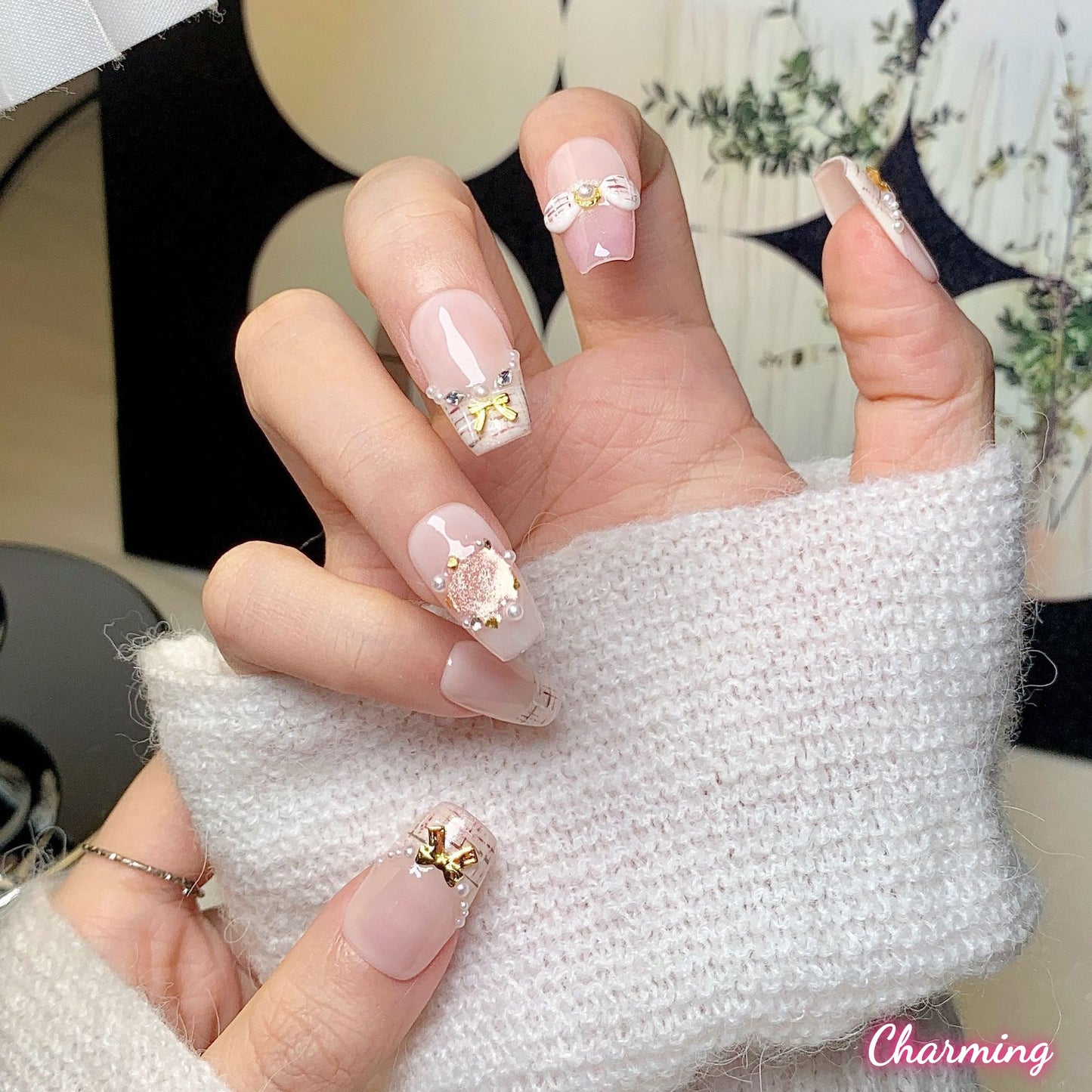Champagne Shimmer / Handmade Nails