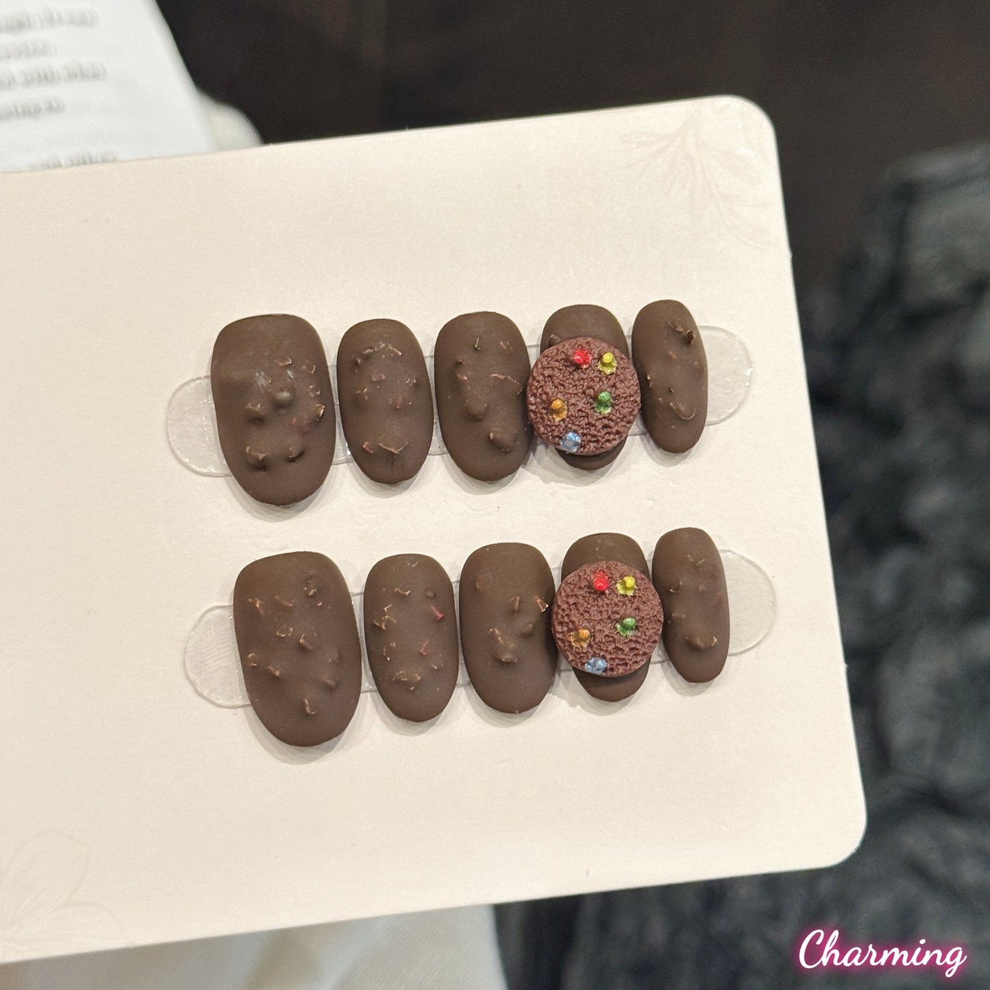 Chocolate Chip Cookie / Handmade Nails