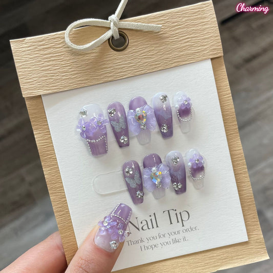 Sheer Purple Dream / Handmade Nailsems