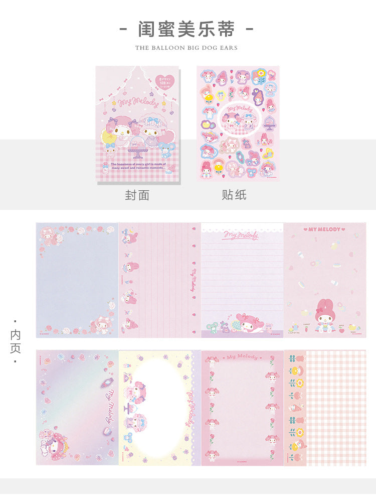 Cartoon Cute Girl Memo Pad Notebook Sticker Book Student Message Book Handbook