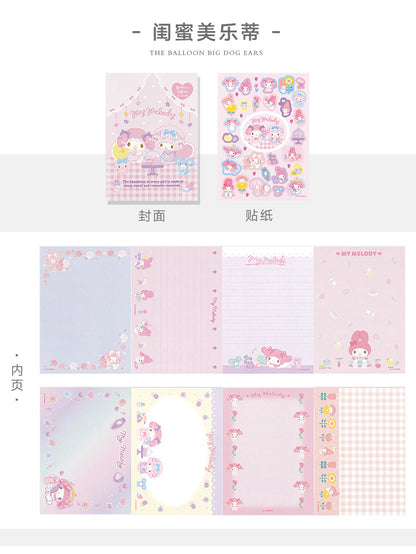 Cartoon Cute Girl Memo Pad Notebook Sticker Book Student Message Book Handbook