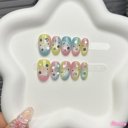 Neon Flutter / Handmade Nailsems