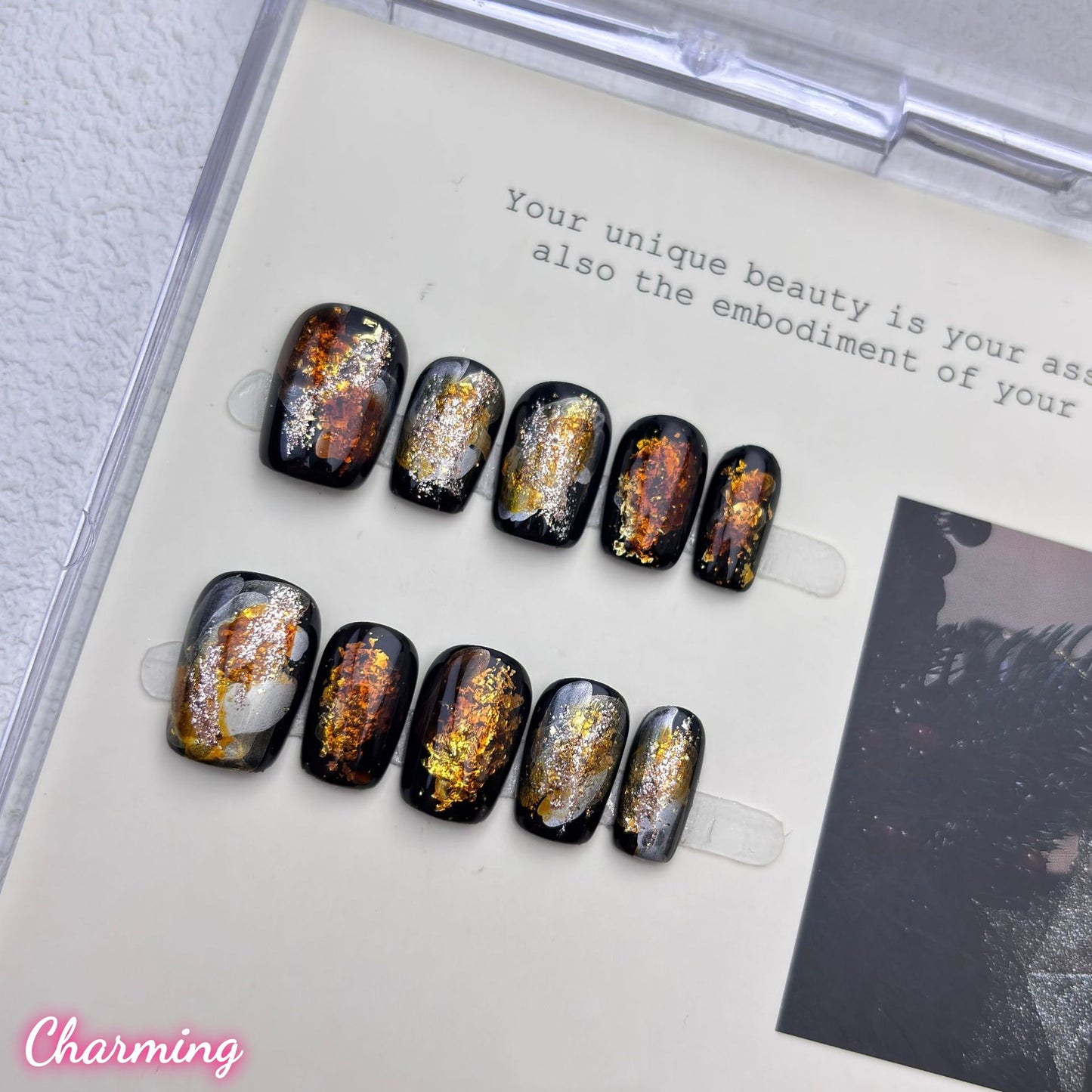 Black & Gold Elegance / Handmade Nails