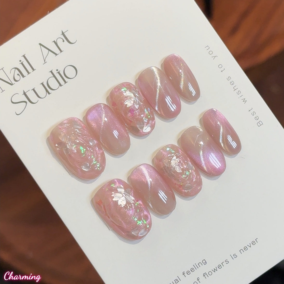 Pink Whirl / Handmade Nails