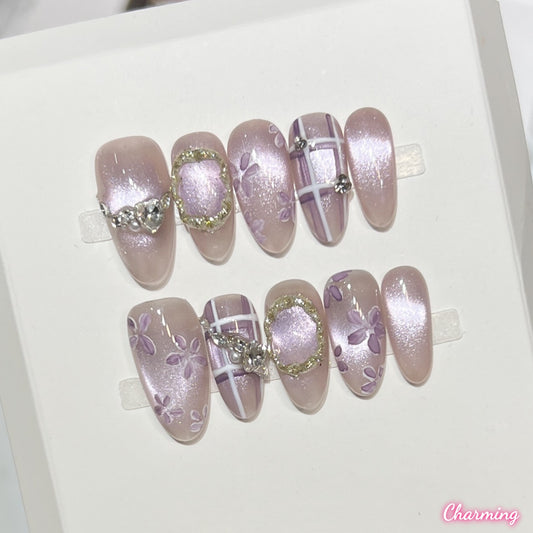 Violet Haze Petals / Handmade Nails
