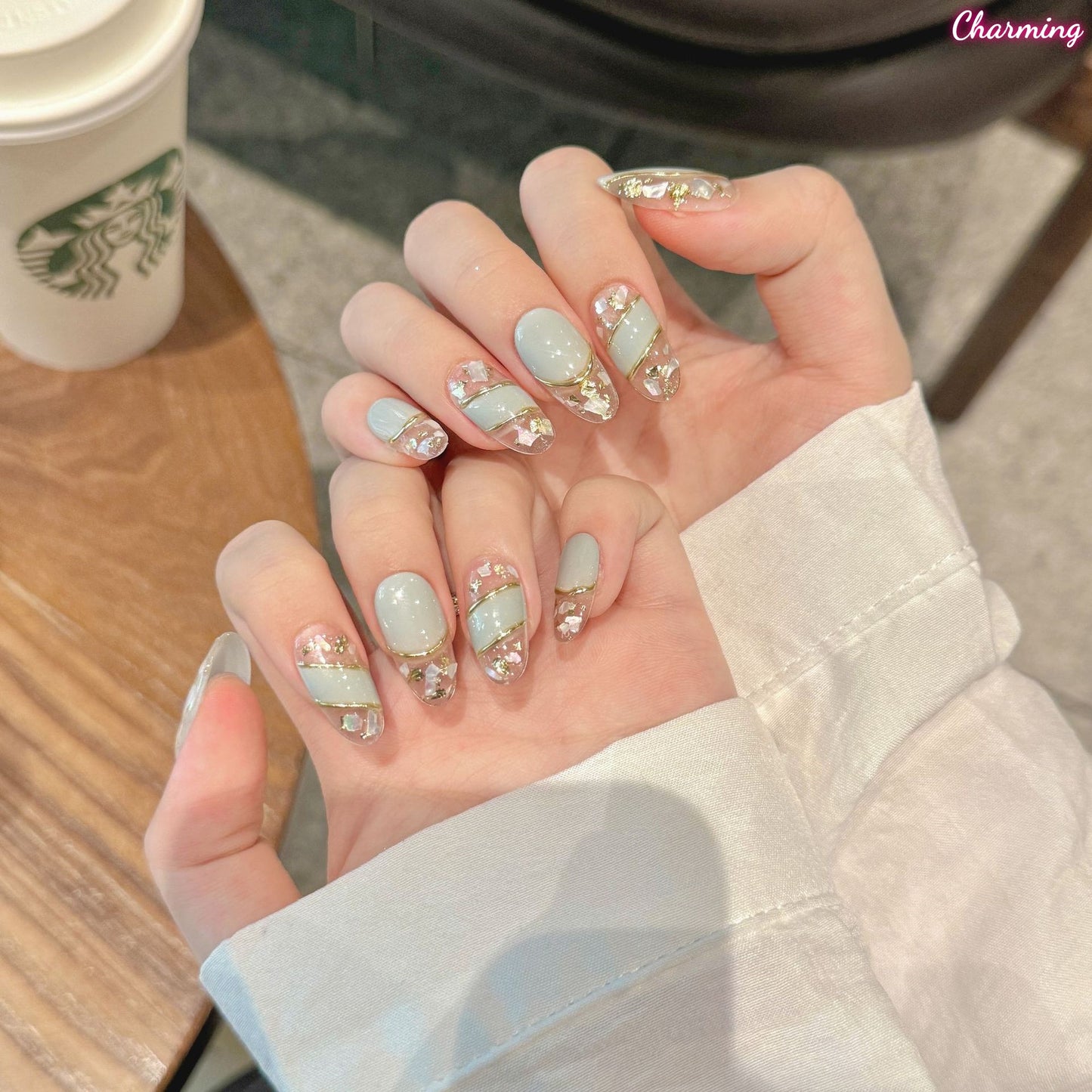 Blue Veil / Handmade Nails