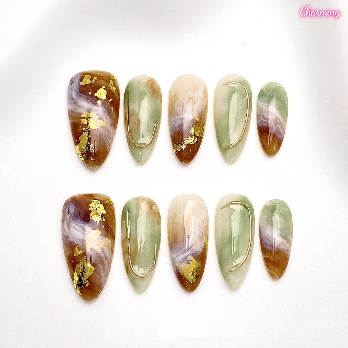 Gilded Morning Haze / Handmade Nails