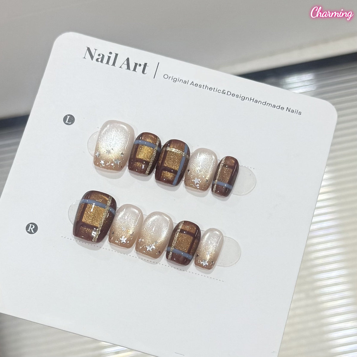 Grid & Glow / Handmade Nailsems