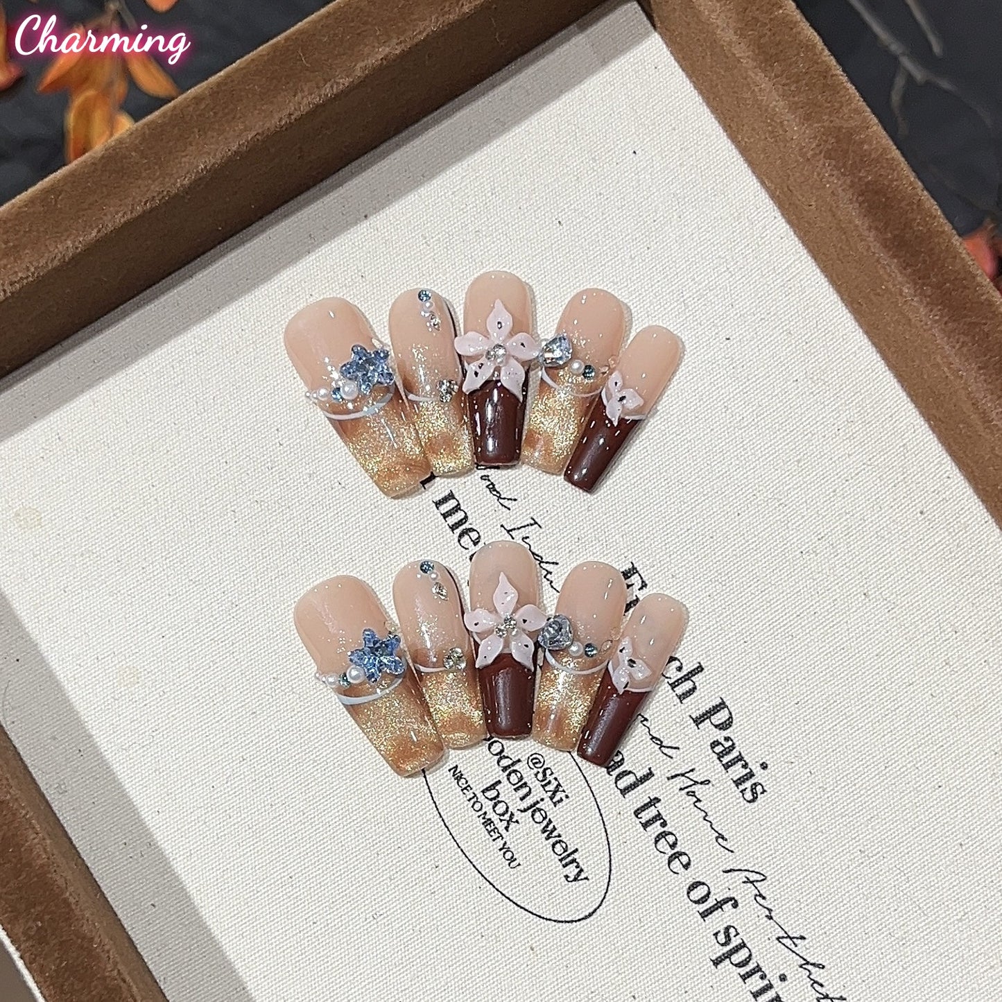 Night Frost Begonia / Handmade Nails