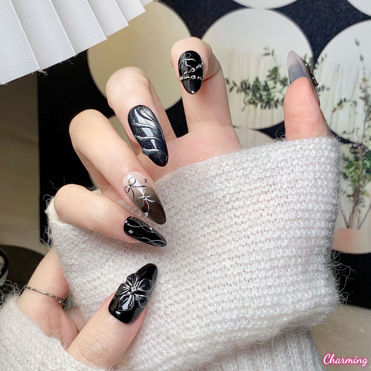 Bloom in the Abyss / Handmade Nails
