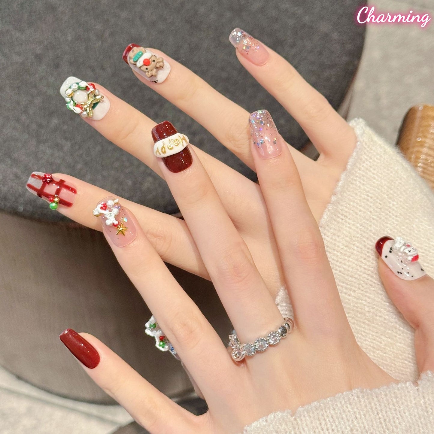 Vibrant Christmas / Handmade Nails