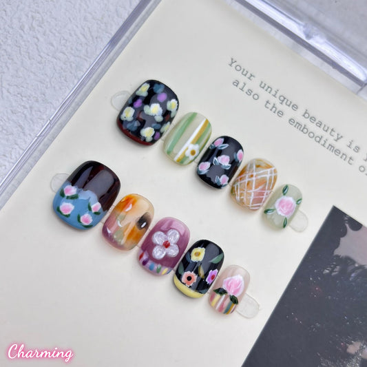 Silhouette Garden / Handmade Nails