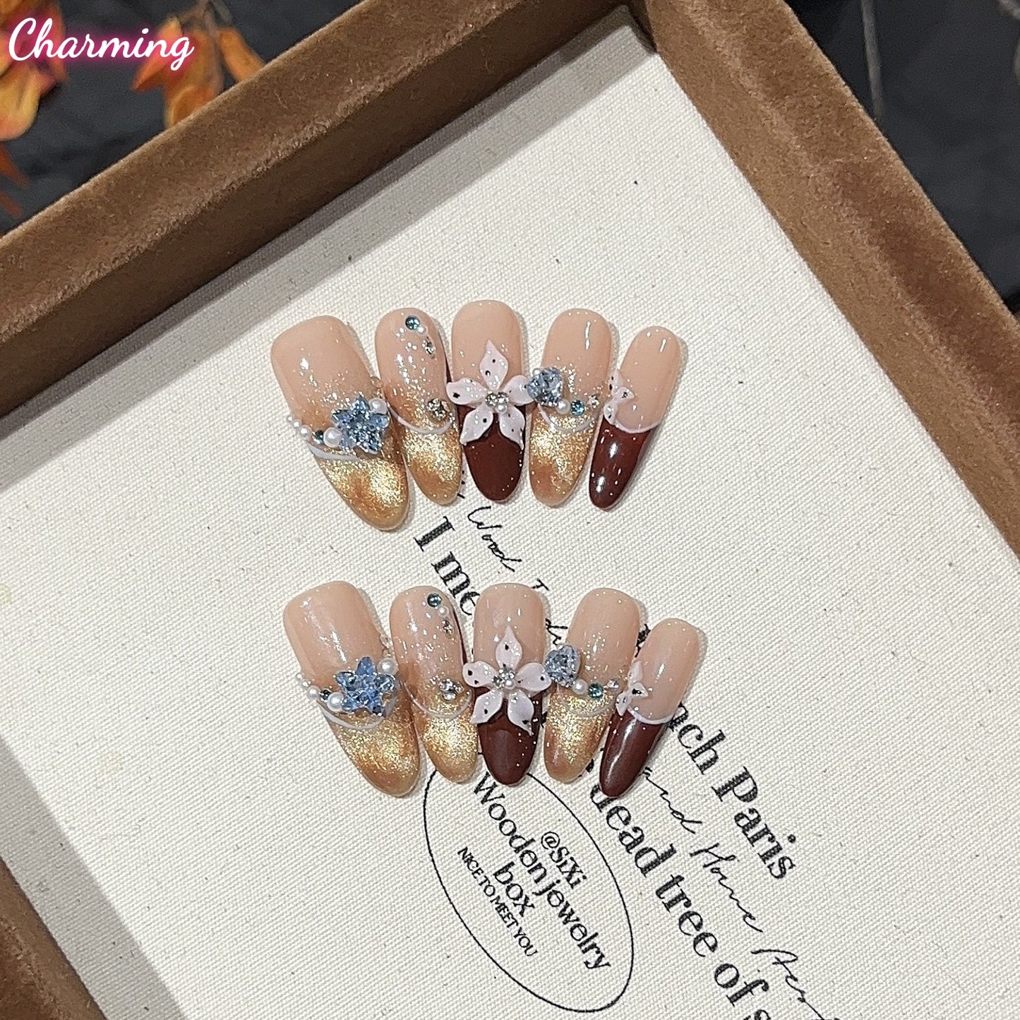 Night Frost Begonia / Handmade Nails