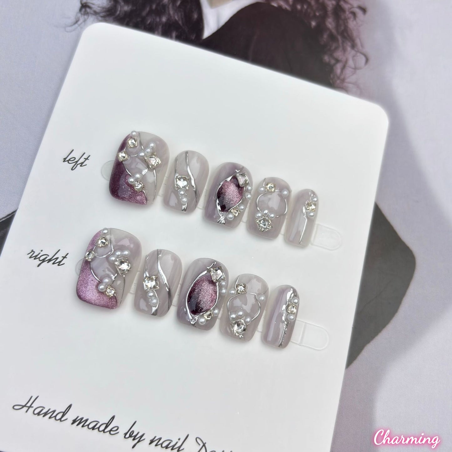 Purple Meteorite / Handmade Nails