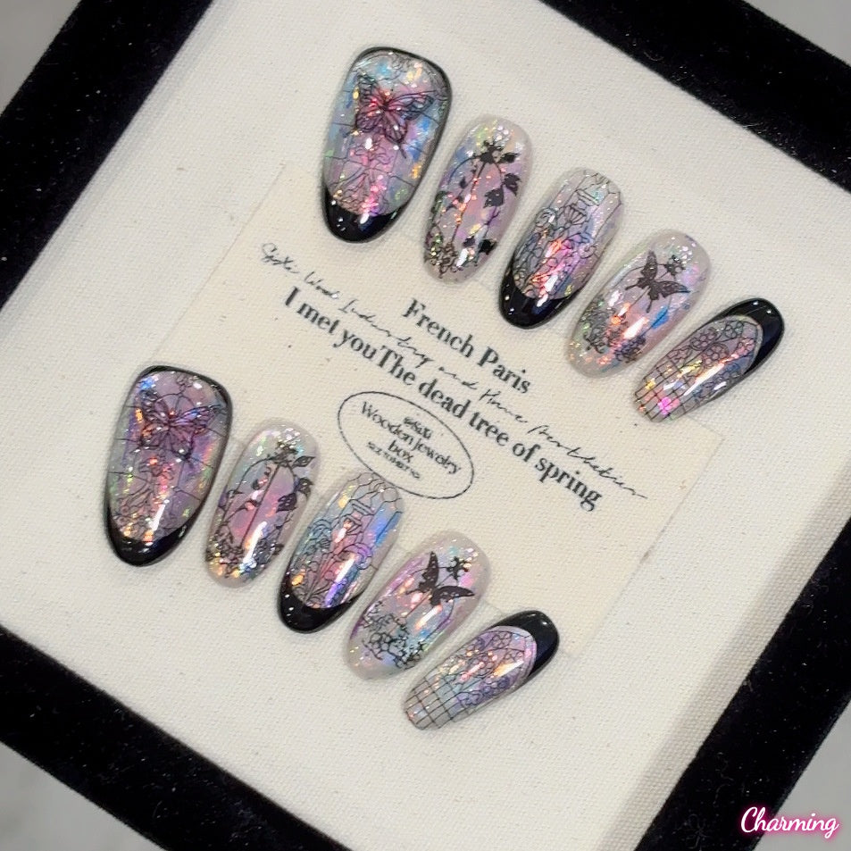 Window Butterfly Shadow / Handmade Nails