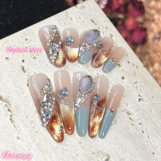 Glacial Amber / Handmade Nails