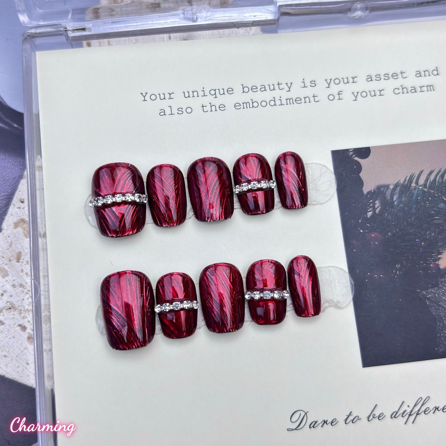 Red in the Fragments / Handmade Nails