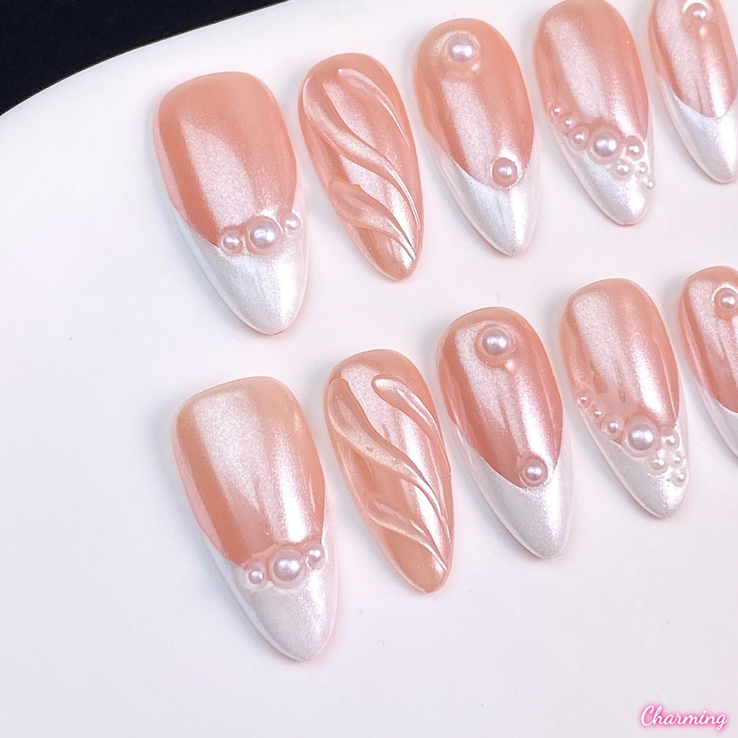 Shimmer Blush / Handmade Nails