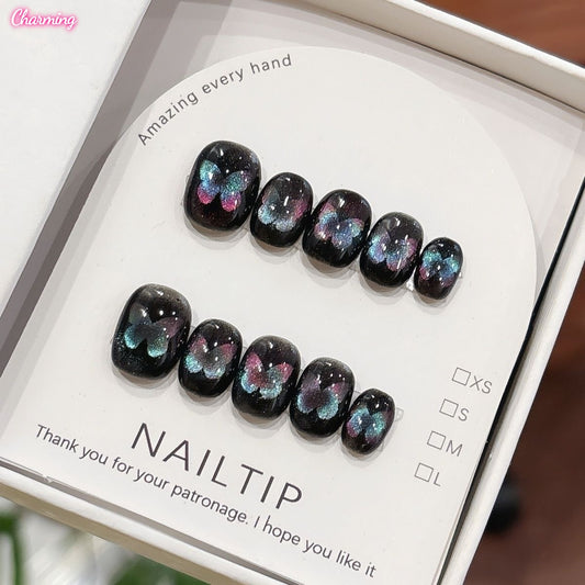 Neon Noir Wing / Handmade Nails
