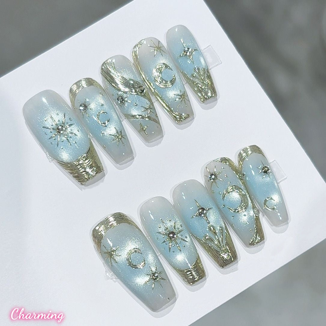 Celestial Siren/ Handmade Nails