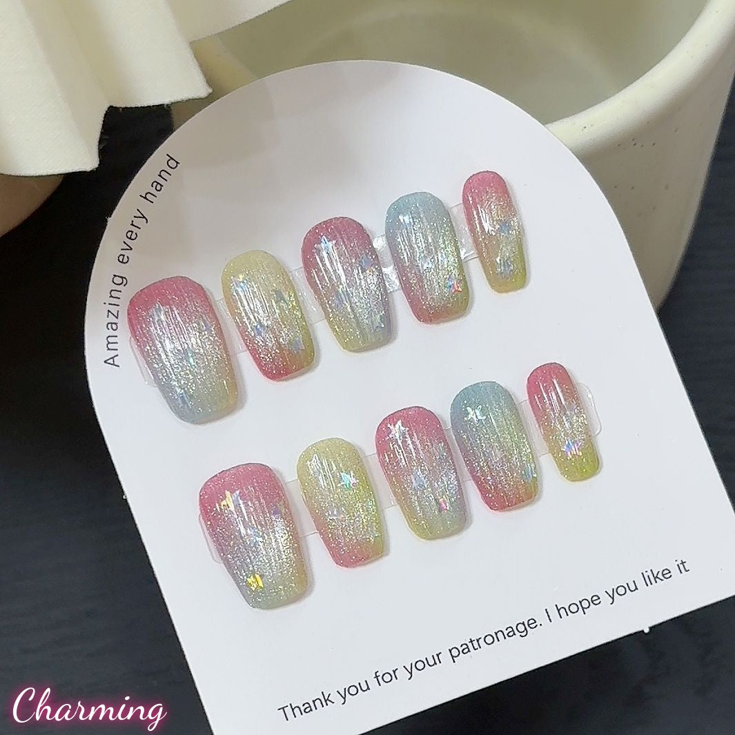 Whipped Rainbow / Handmade Nails