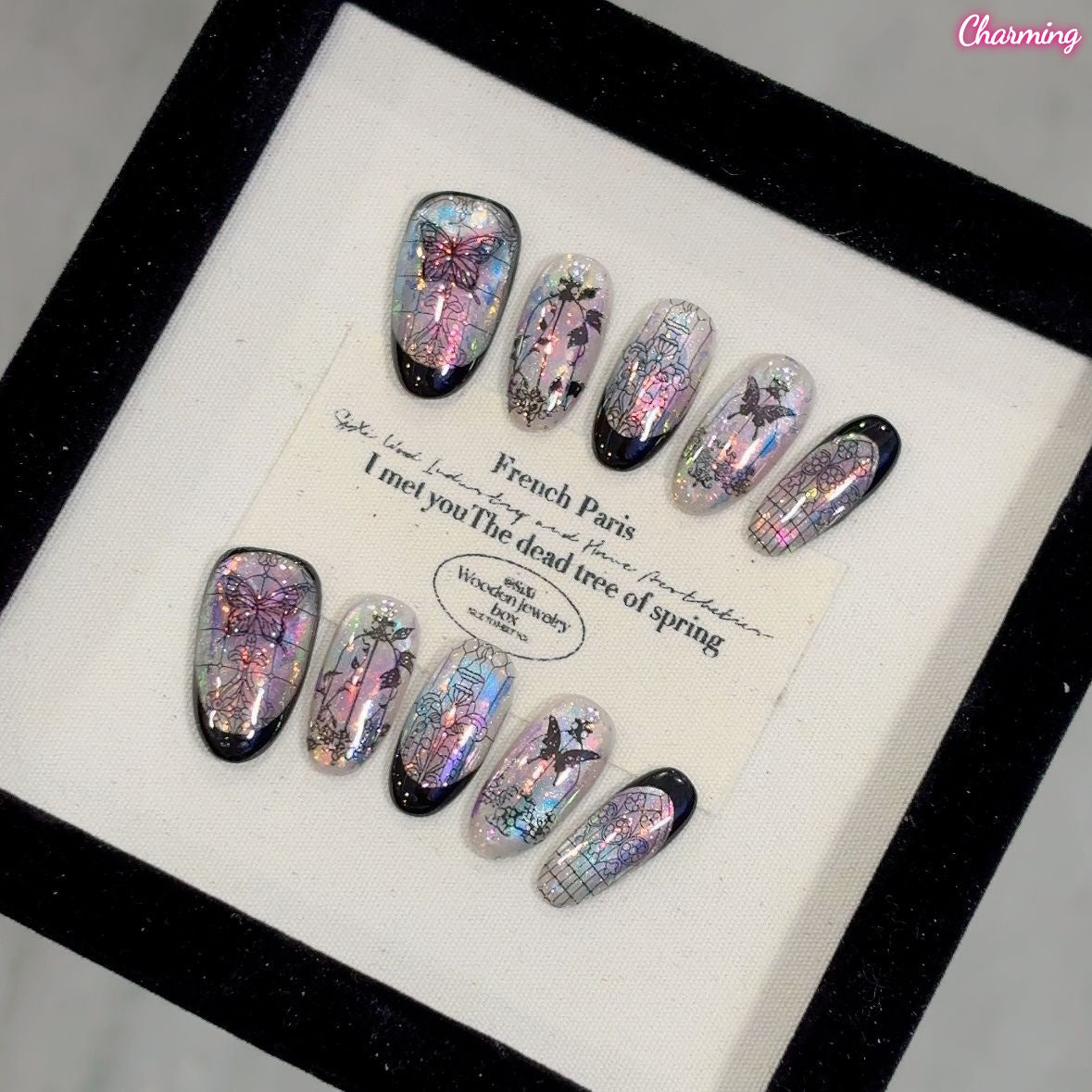 Window Butterfly Shadow / Handmade Nails