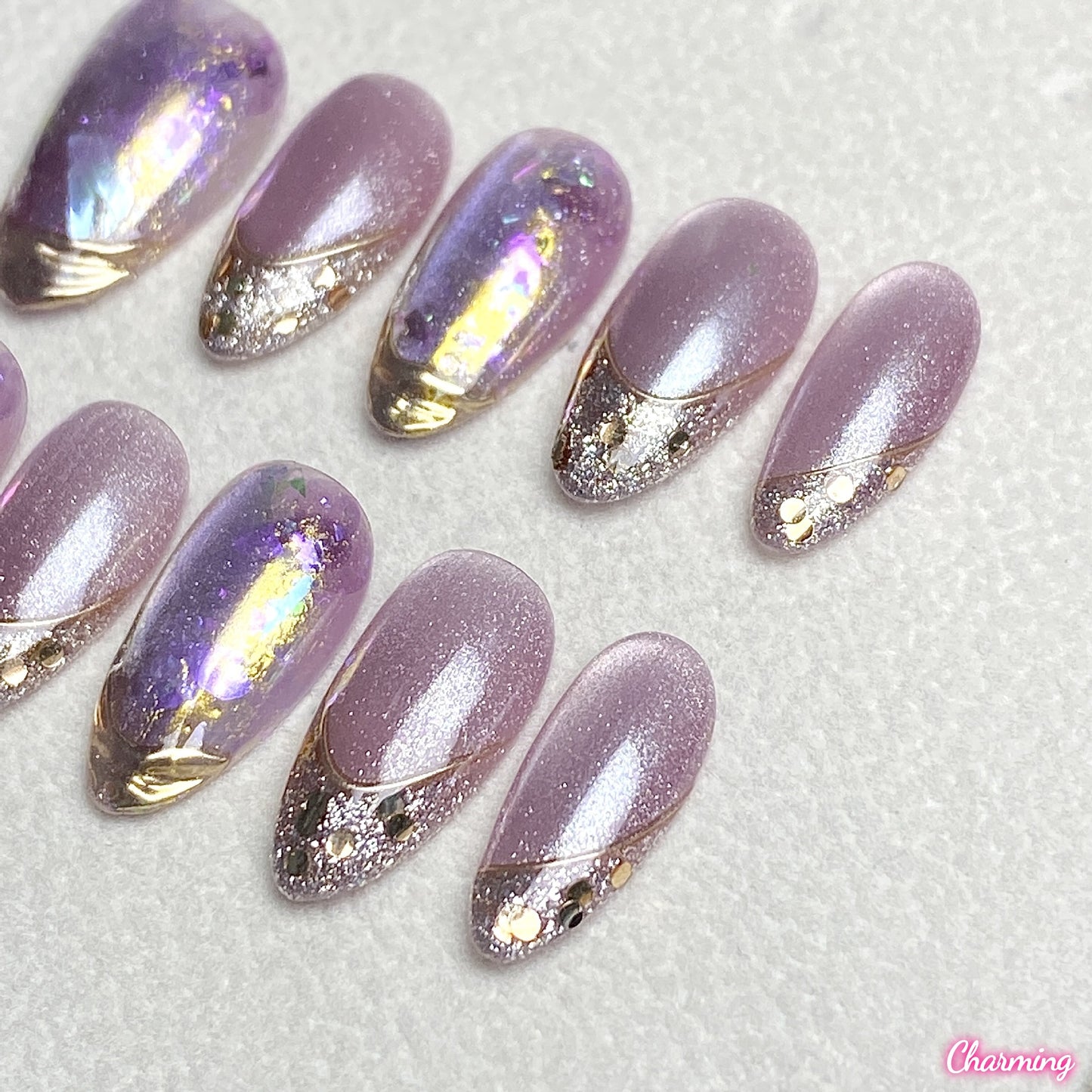 Amethyst Veil Glow / Handmade Nails