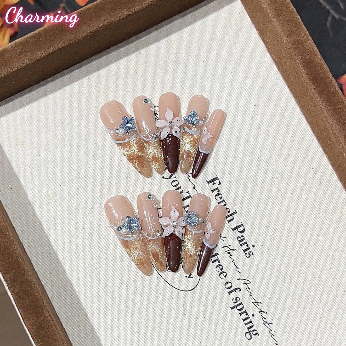 Night Frost Begonia / Handmade Nails