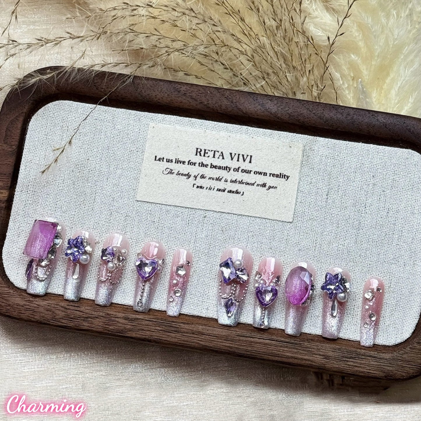 Veiled Twilight Rose / Handmade Nails