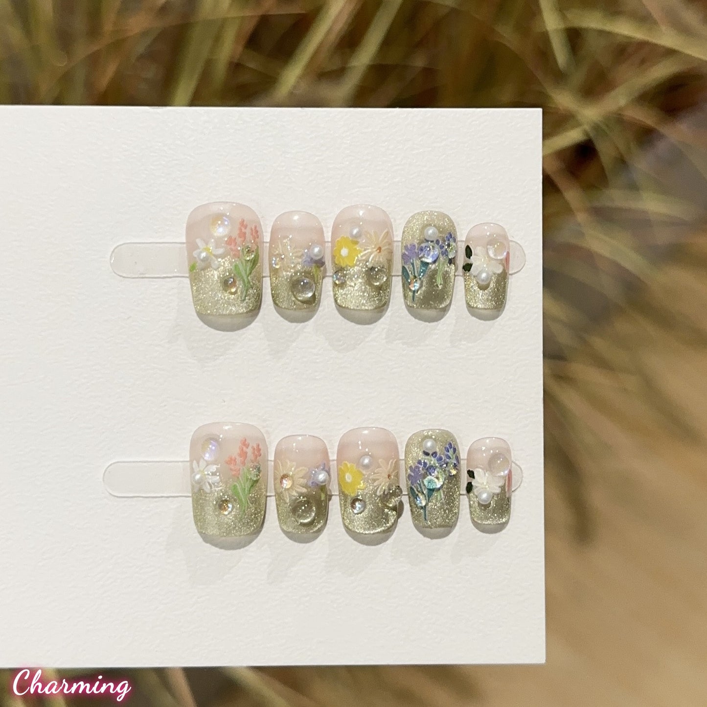 Verdant Bouquet / Handmade Nails