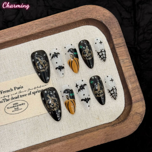 Pumpkin Sparkle / Handmade Nails