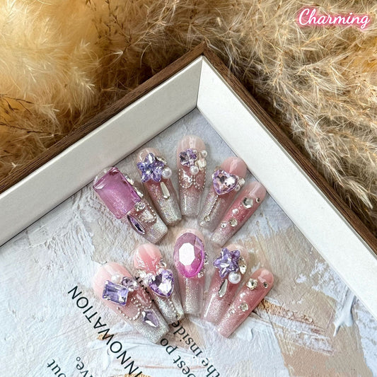Veiled Twilight Rose / Handmade Nails