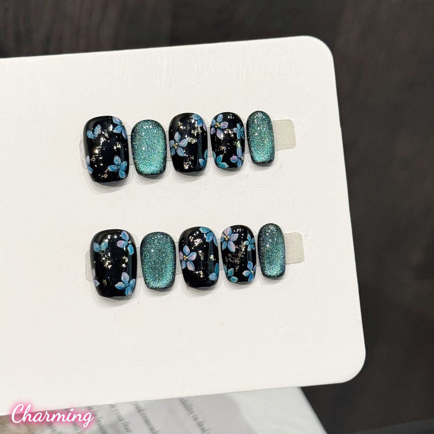 Indigo Starflower / Handmade Nails