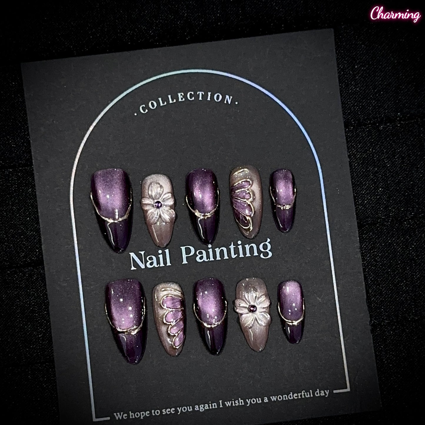 Amethyst Floral Eye / Handmade Nails
