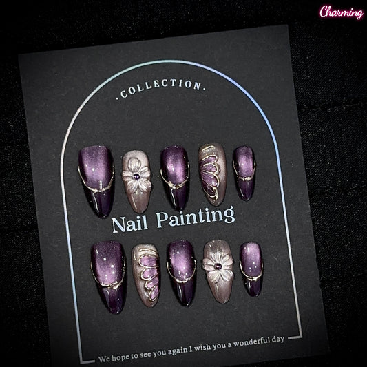 Amethyst Floral Eye / Handmade Nails
