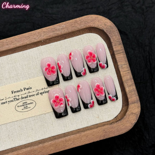 Nocturnal Bloom / Handmade Nails