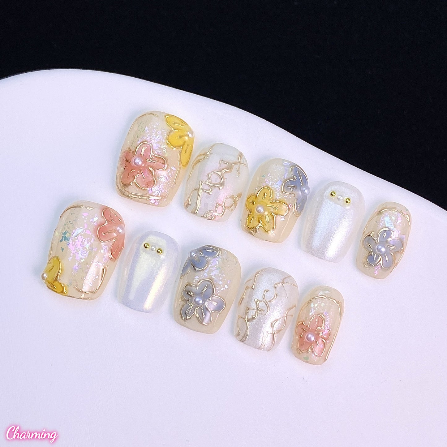 Iridescent Petal / Handmade Nails