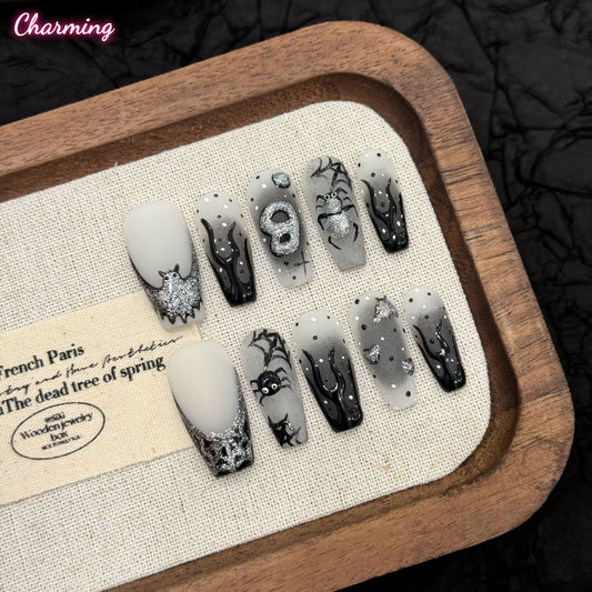 Veil of Night/ Handmade Nails