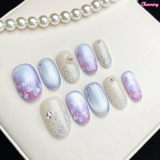 Bloom in Fade  / Handmade Nailsems