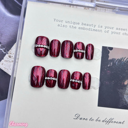 Red in the Fragments / Handmade Nails