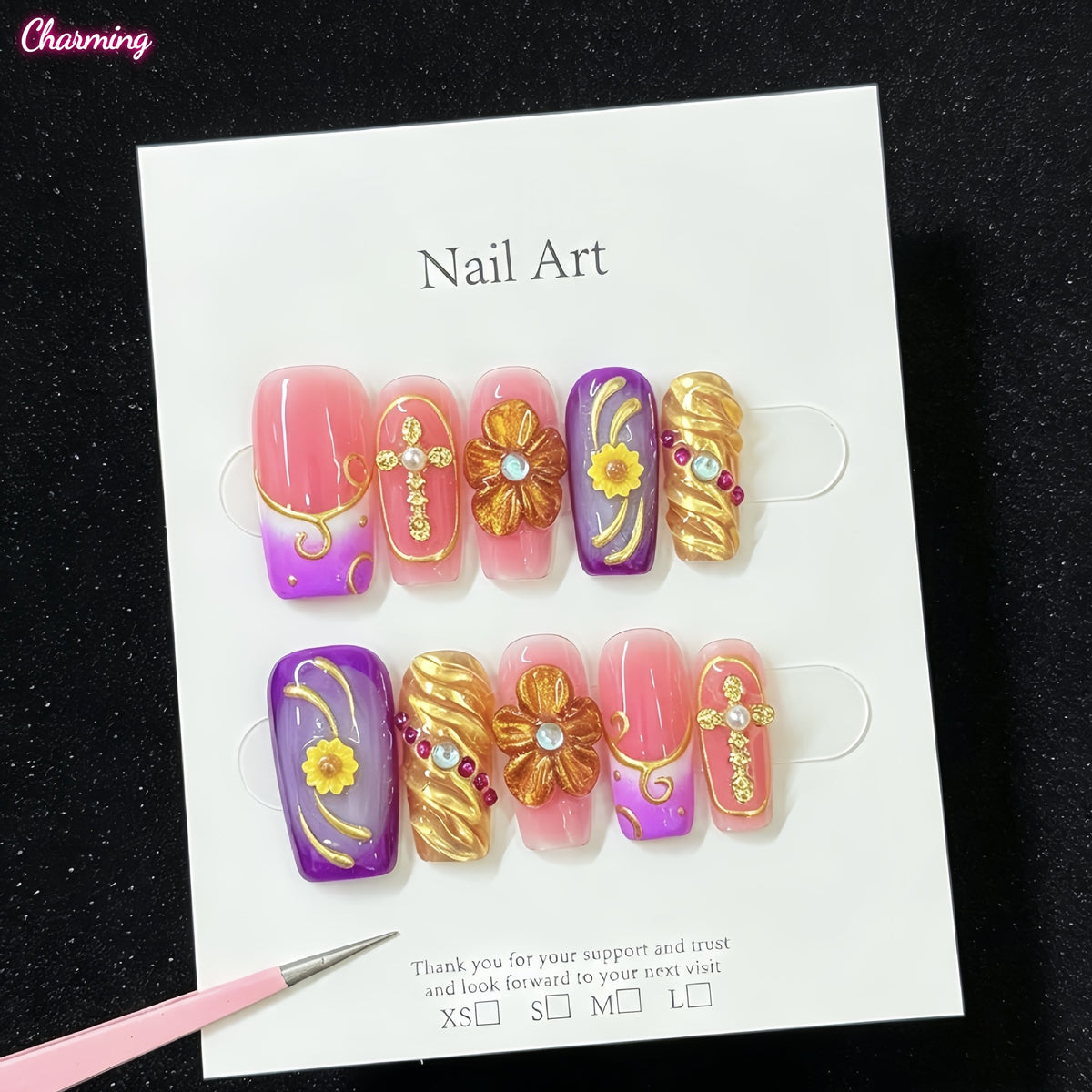 Petal Relief Baroque / Handmade Nailsems