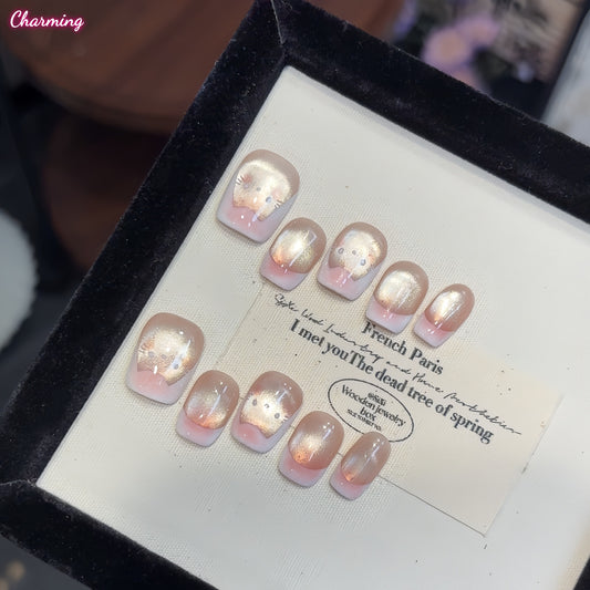 Hidden cat / Handmade Nails