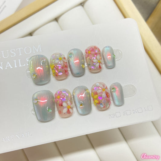 A Ripple of Blossoms / Handmade Nails
