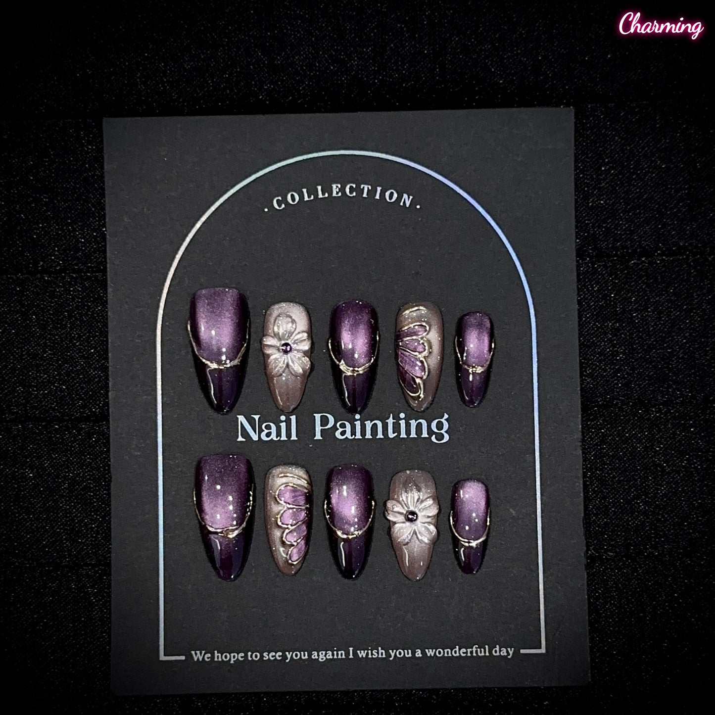 Amethyst Floral Eye / Handmade Nails