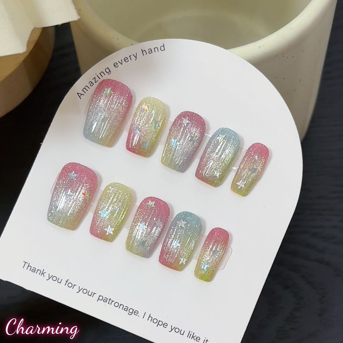 Whipped Rainbow / Handmade Nails