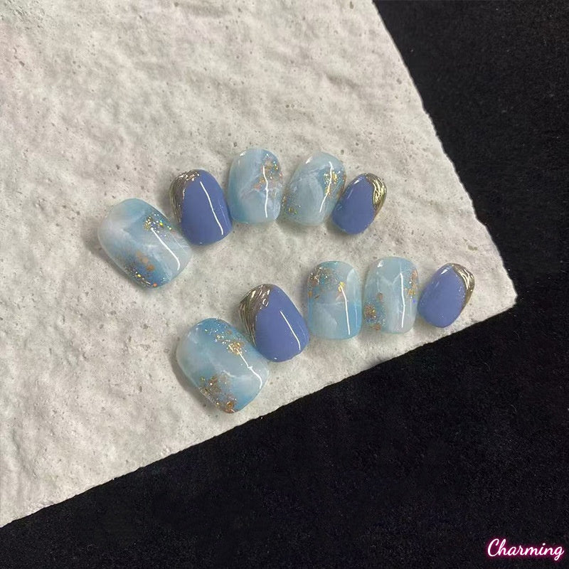 Azure Veil / Handmade Nails