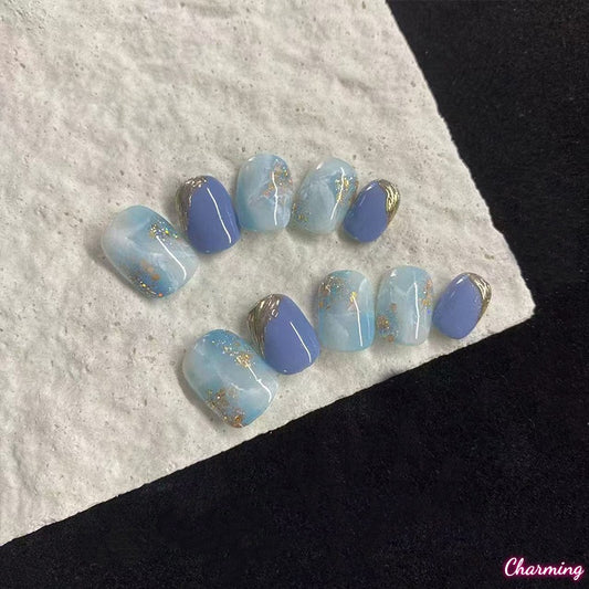 Azure Veil / Handmade Nails