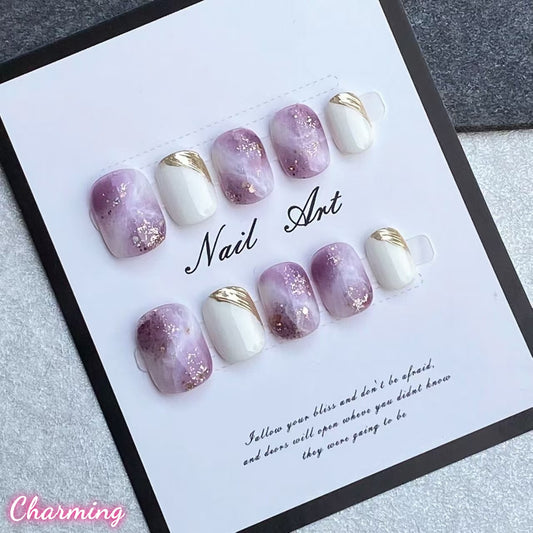 Purple Halo / Handmade Nails